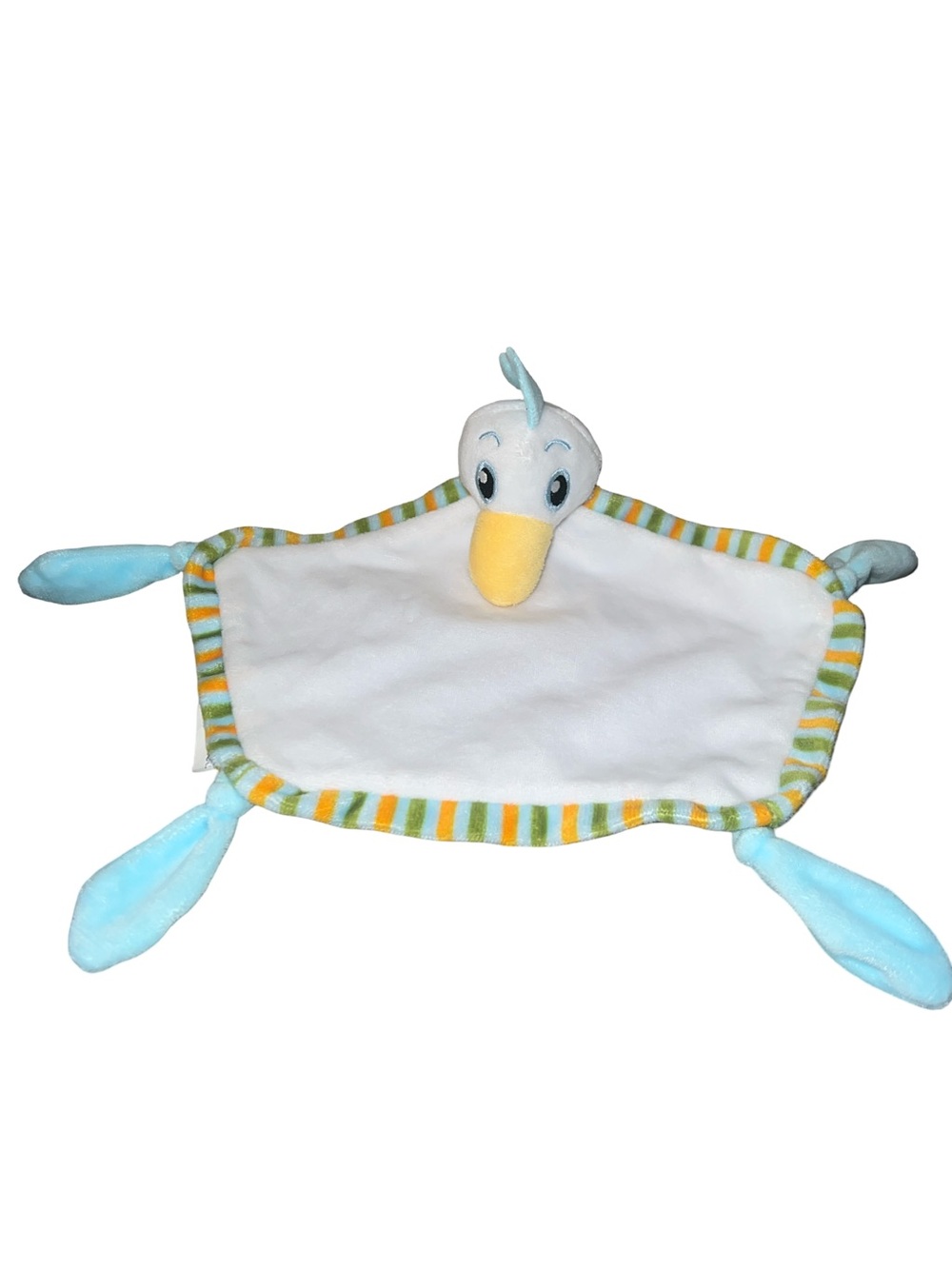 Lufthansa Duck Bird Knots Lovey 10" Plush Stuffed Animal Baby Toy Blanket